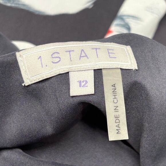 NWT 1. State One Shoulder Popover Romper Size 12‎ Ebony Tropical Floral - Picture 8 of 10